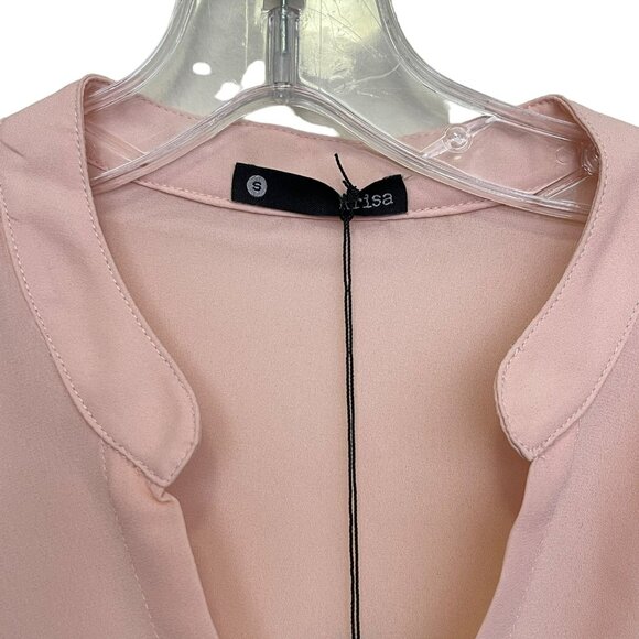 Revolve x Krisa Pink Surplice Wrap Long Sleeve Blouse Small NWT - Picture 3 of 6